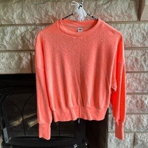 Old Navy neon orange dolman sleeve crop style terry sweatshirt XS